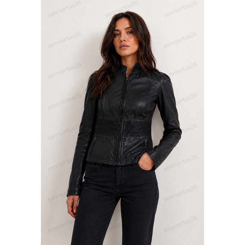 Alpinestars Denise Focil Leather Moto Jacket Black M Quilted Y2K Luxe Moto Chic